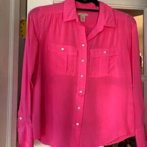J. Crew 100% Silk Button Down